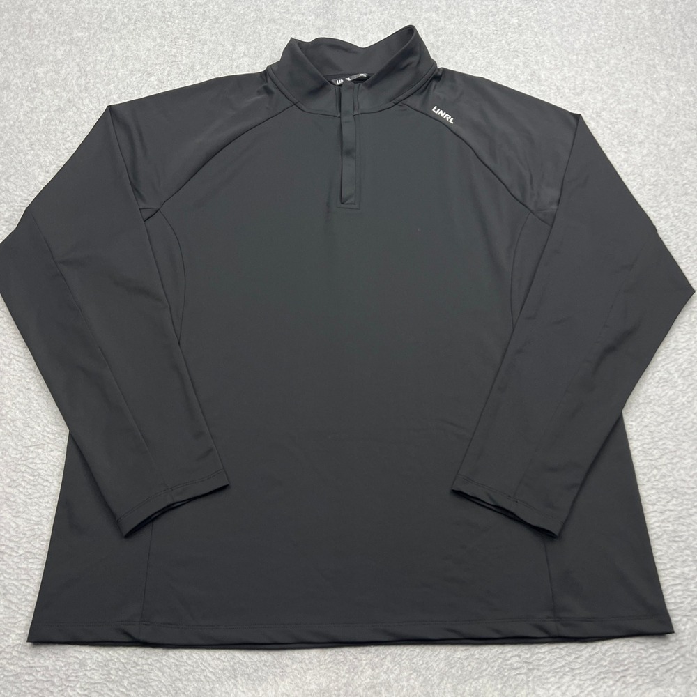 UNRL Highlands 1/4 Zip Pullover Mens XXL Black Athletic Mock Golfing Long Sleeve